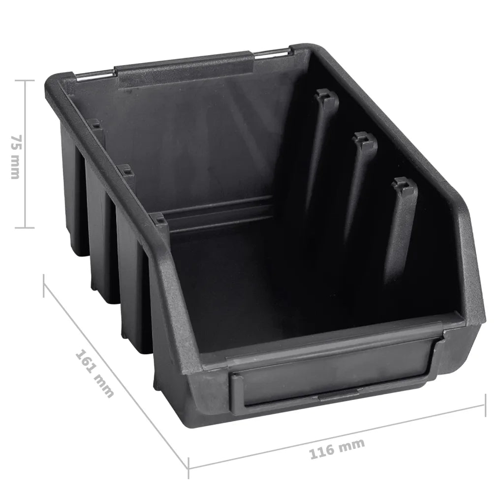 Kit Contenitori 96 pz con Pannelli a Parete Rosso e Nero 150807