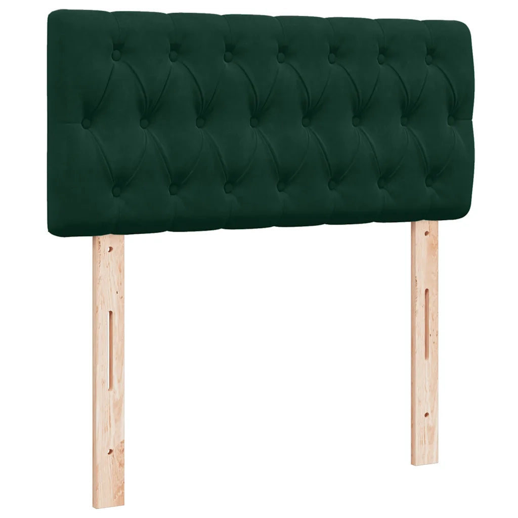 Pouf Letto con Materasso e LED Verde Scuro 80x200cm in Velluto 3312659