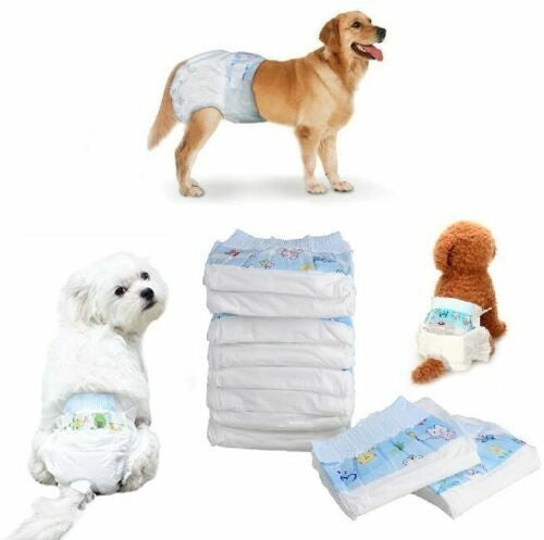 10 Pannolini per cani e gatti polimeri assorbenti igienici taglia XS S M L XL XS - 35 x 29CM