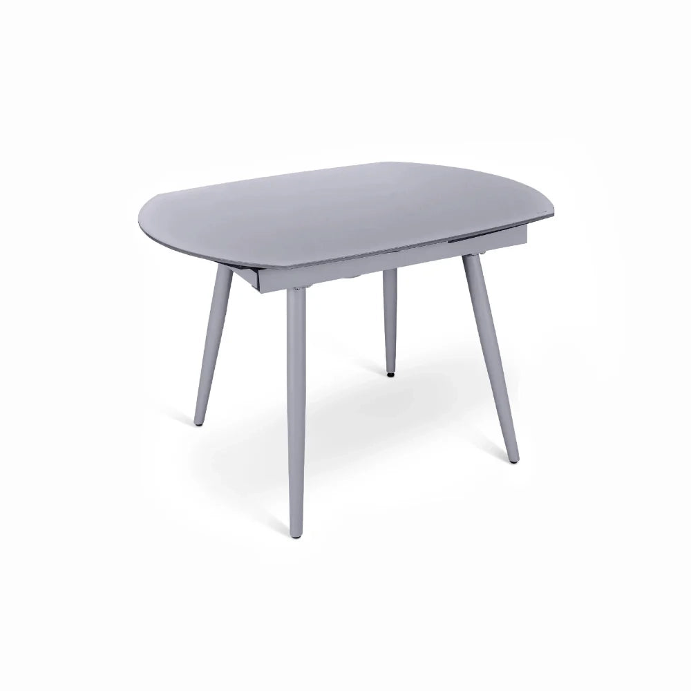 Tavolo da pranzo allungabile in vetro temperato grigio Ricky 120-180x90 cm fino a 8 posti | Duzzle