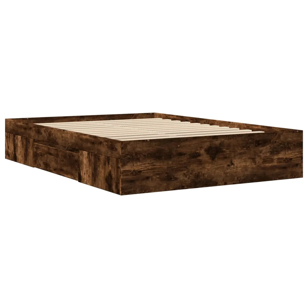 Giroletto senza Materasso-Struttura Letto Rovere Fumo 140x190 cm in Truciolato 828018