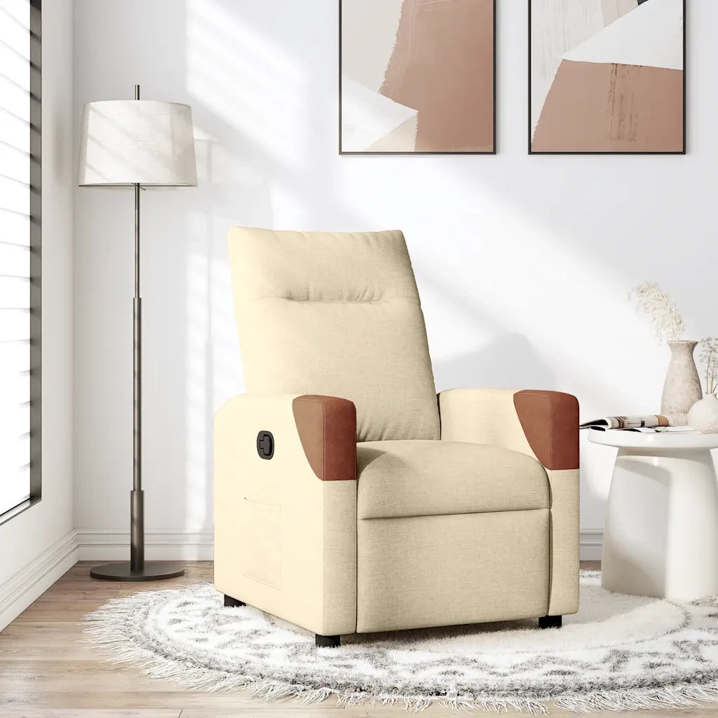 Poltrona Reclinabile in Tessuto Crema 4104813