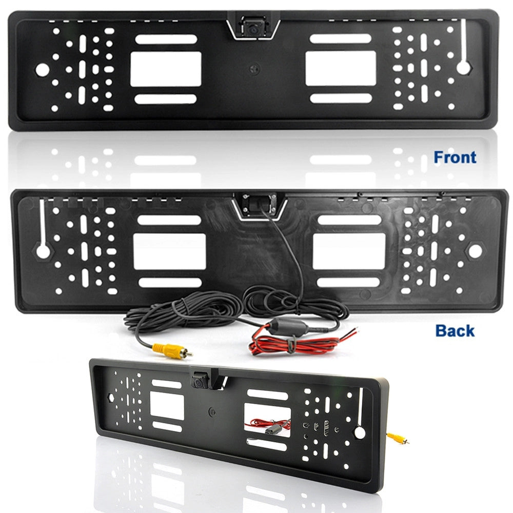 Trade Shop - Portatarga Con Telecamera Retromarcia Auto Retrocamera 4 Led 170 ° Visione Notte -