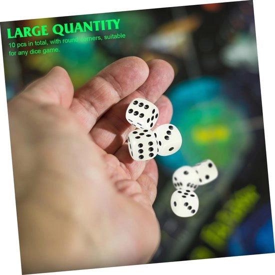 Set di Cubi da Gioco da 10 - Luci a Dadi a Doppia Faccia - Sei Facce Cubi - Gioco per Famiglia - Gioco Indoor/Outdoor - 16 mm