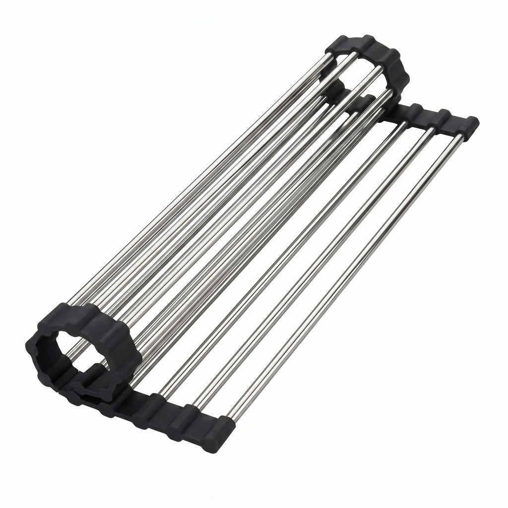 Scolapiatti Arrotolabile Per Lavello Rea P12298 Black