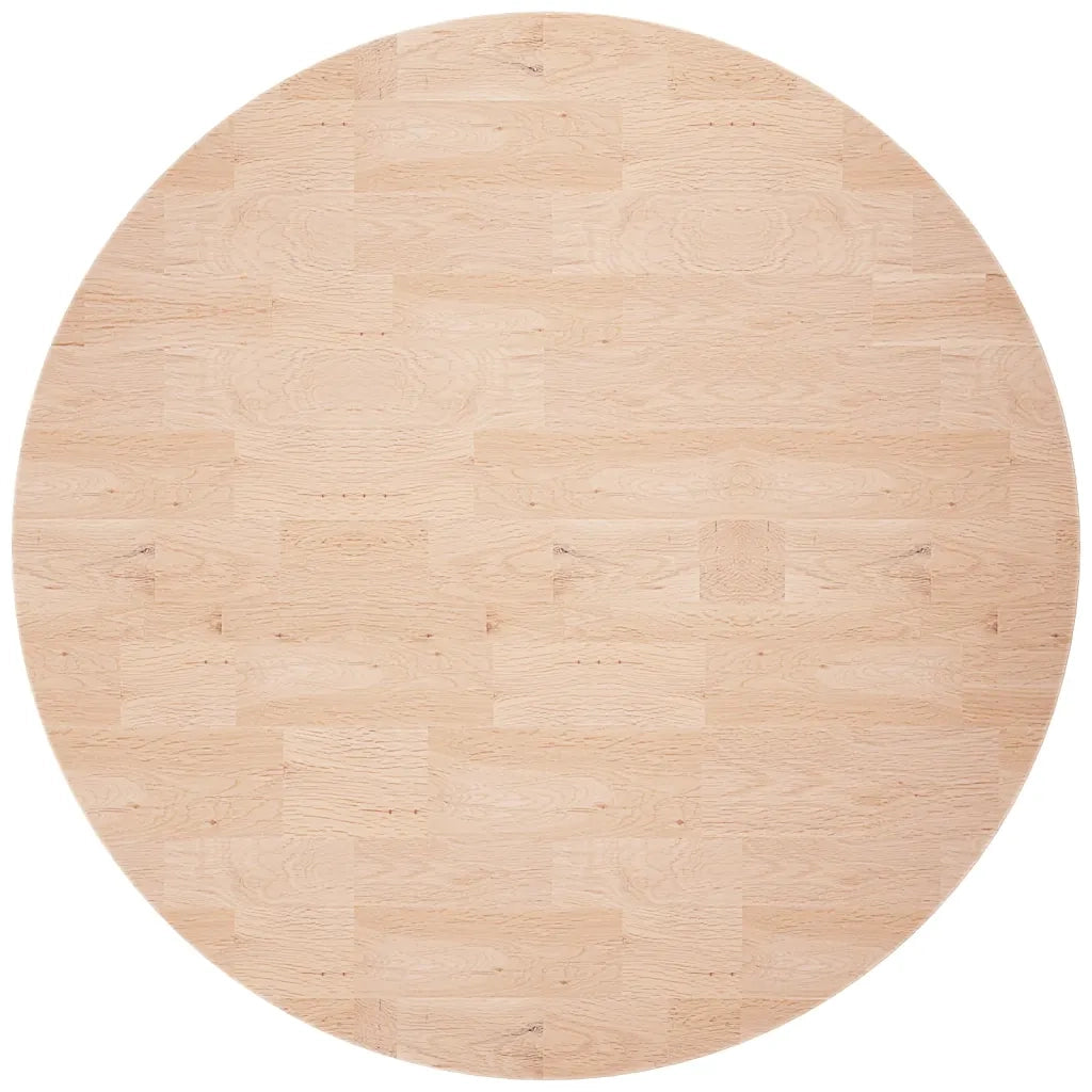 Piano Tavolo | Superficie Tavolo | Piano Scrivania Rotondo ?60x2,5 cm Massello di Rovere Non Trattato