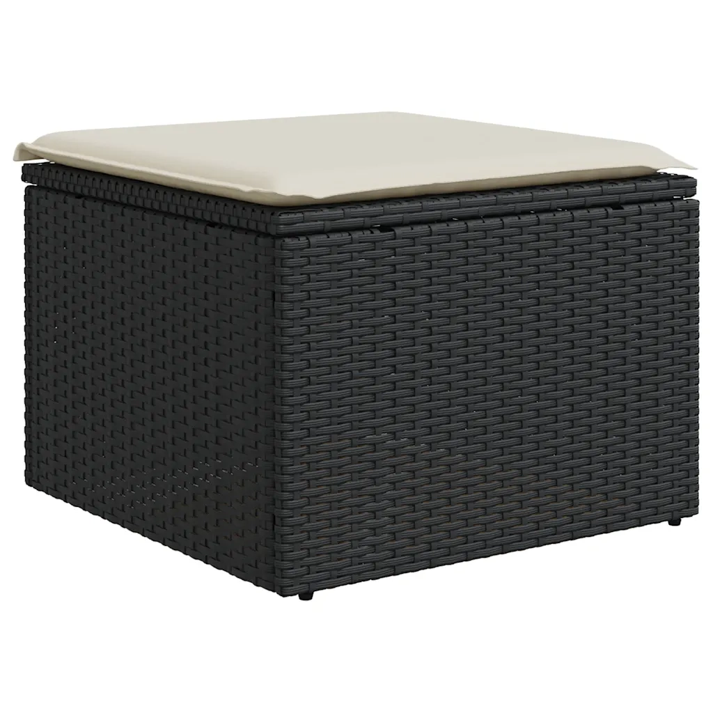 Set Divani da Giardino 9 pz con Cuscini Nero in Polyrattan 3327185