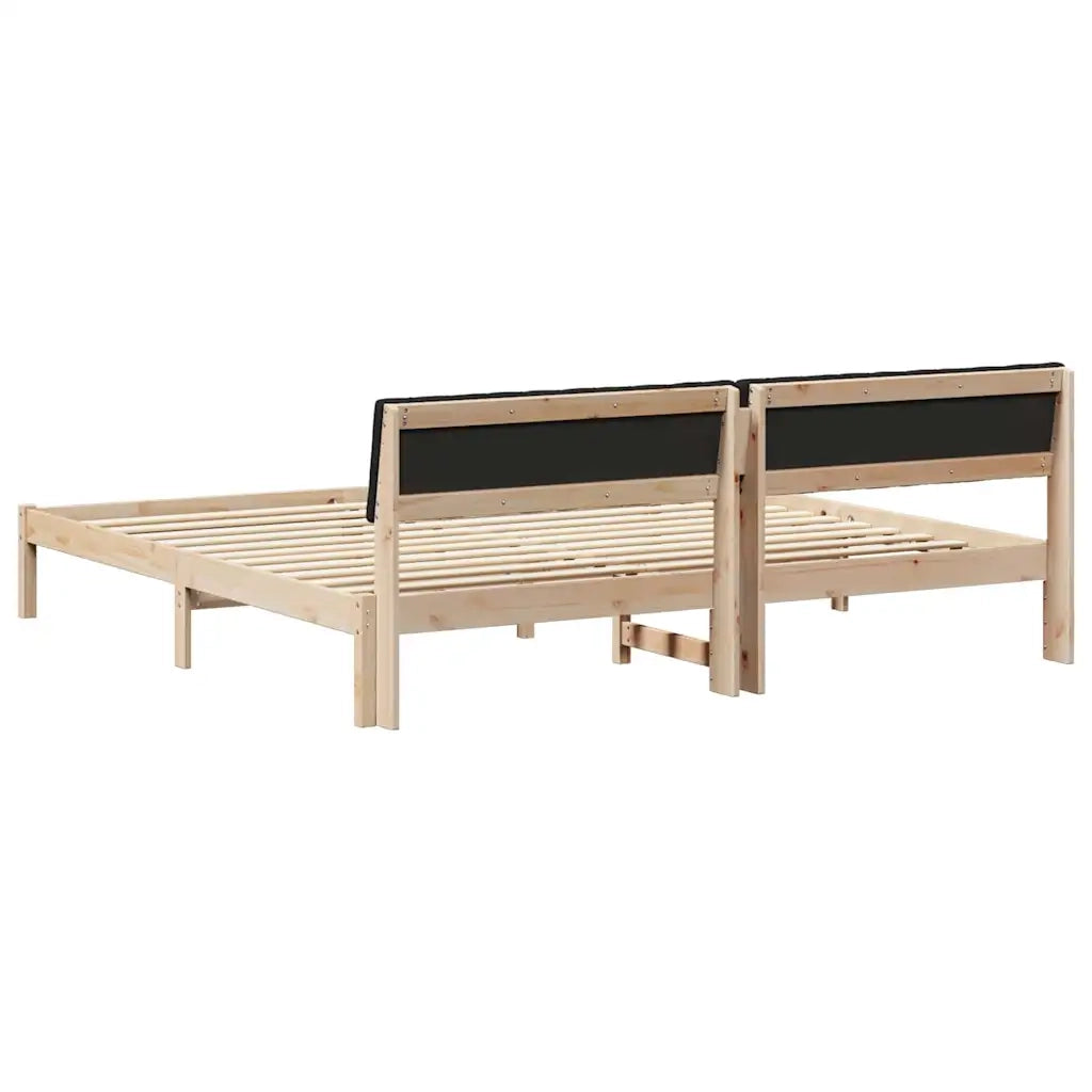 Struttura del Letto con testiera Marrone e nero 200 x 200 cm