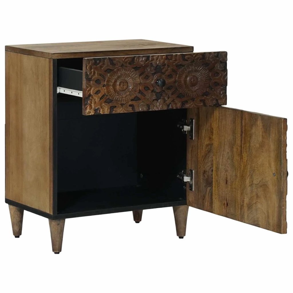 Mobiletto da Letto con cassetto Marrone 50 x 33 x 60 cm 4018340