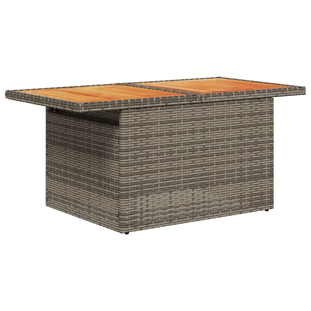 Set Divani da Giardino con Cuscini 7pz Nero Polyrattan Acacia 3328034