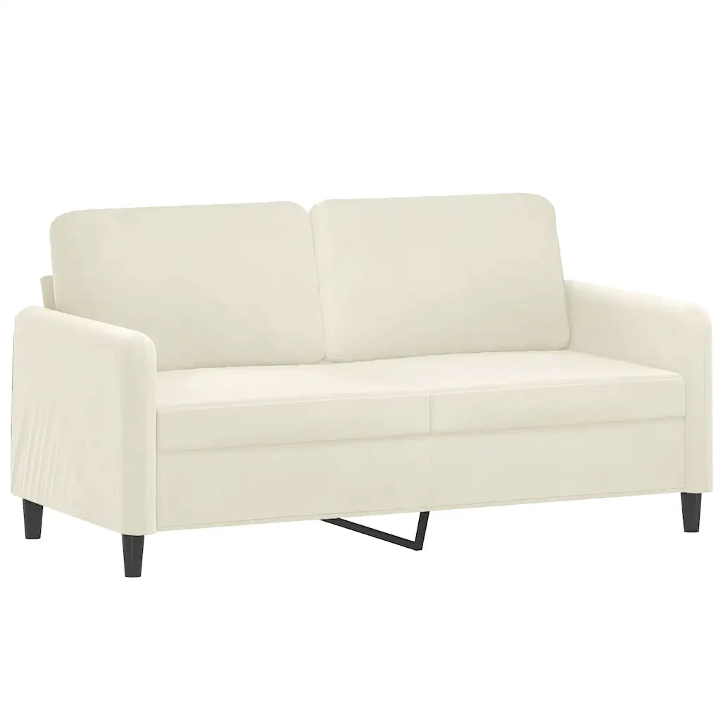 Set di Divani 3 pz con Cuscini Crema in Velluto 3202012