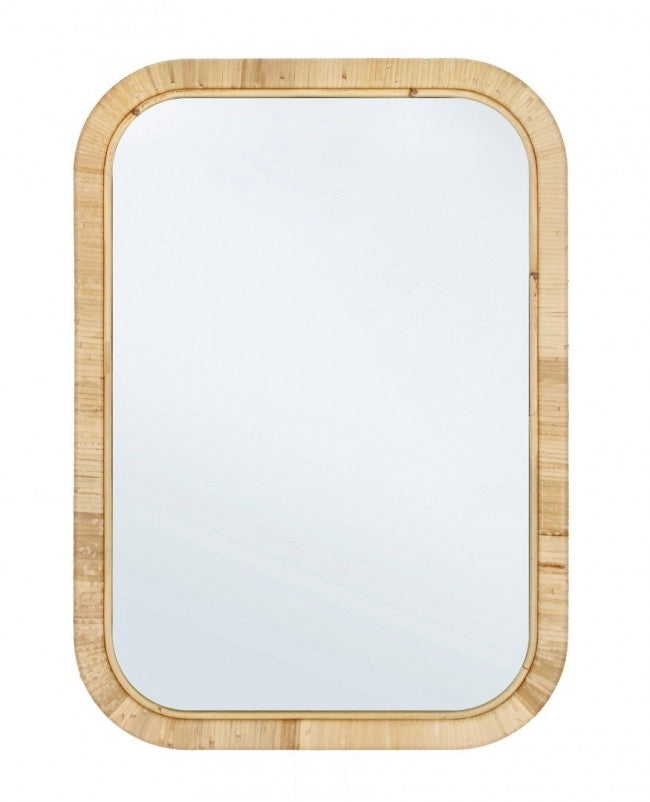 Specchio Rettangolare Legno Marrone Moderno da Parete 50x70 - EDWARDS