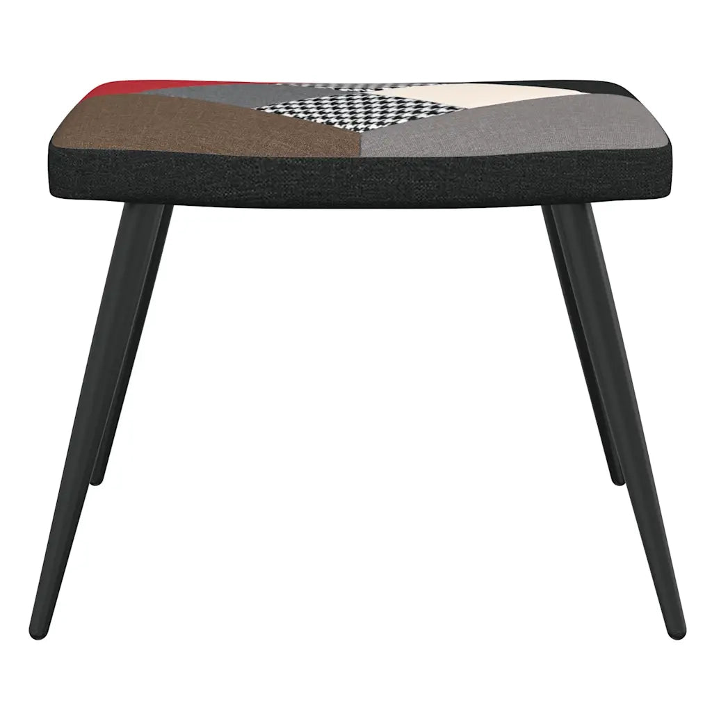 Sedia Relax con Sgabello in Tessuto Patchwork 328198