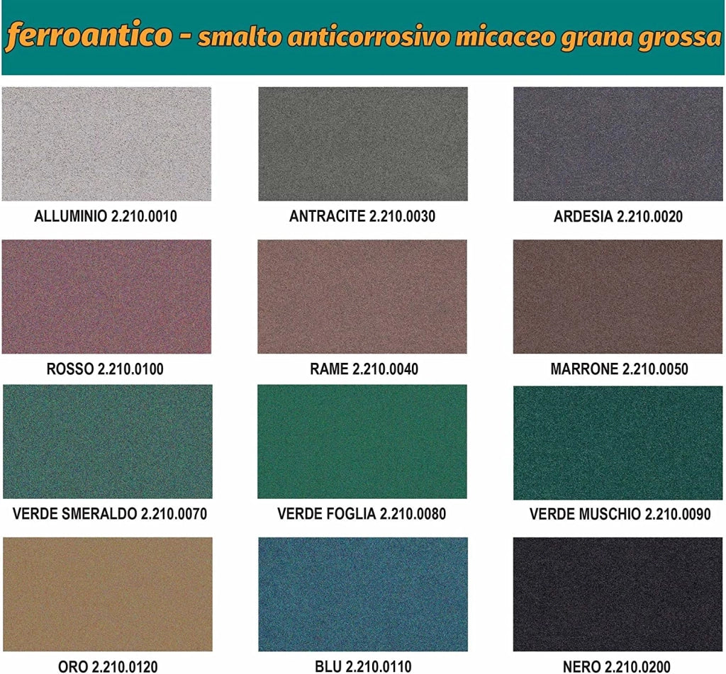 Smalto anticorrosivo ferromicaceo Ferroantico 0,75 lt grana grossa ruggine ferro VERDE FOGLIA