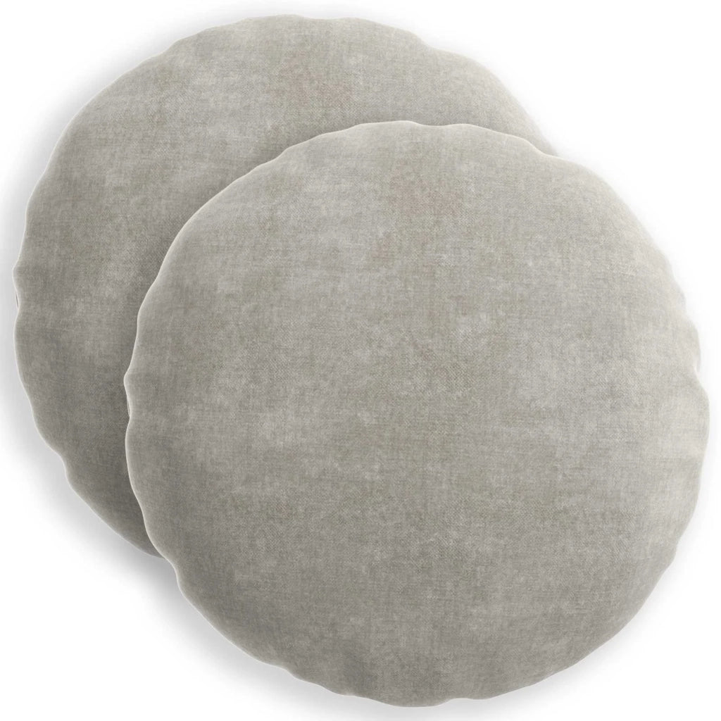 Federa 2 pz HEERLEN Grigio Chiaro Ø 60 cm Tessuto Chenille 922957