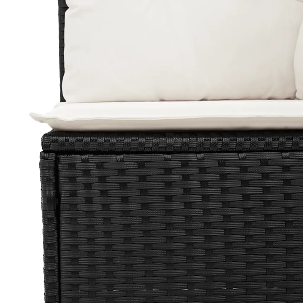 Set Divani da Giardino 9 pz con Cuscini Nero in Polyrattan 3224929