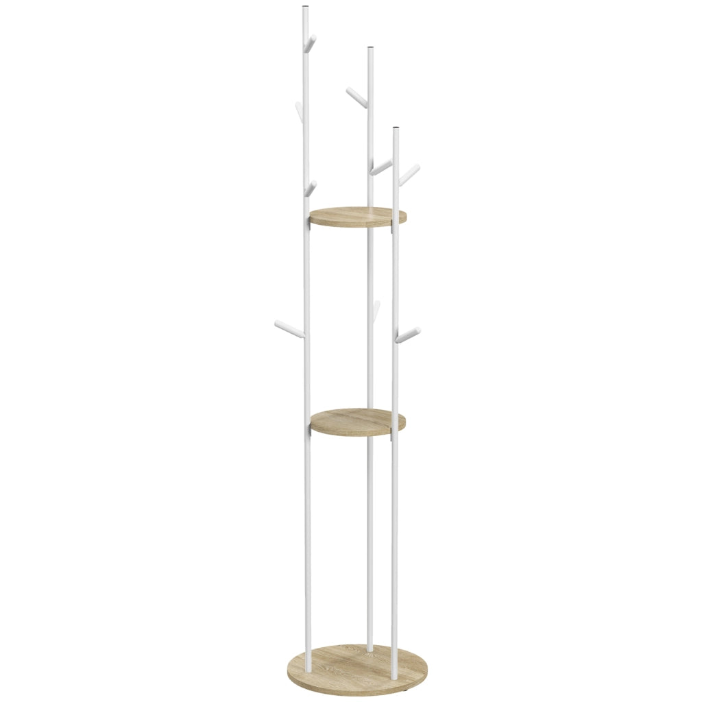 Appendiabiti con ripiani e ganci ¨C Minimal ¨C acciaio bianco 40x167 cm