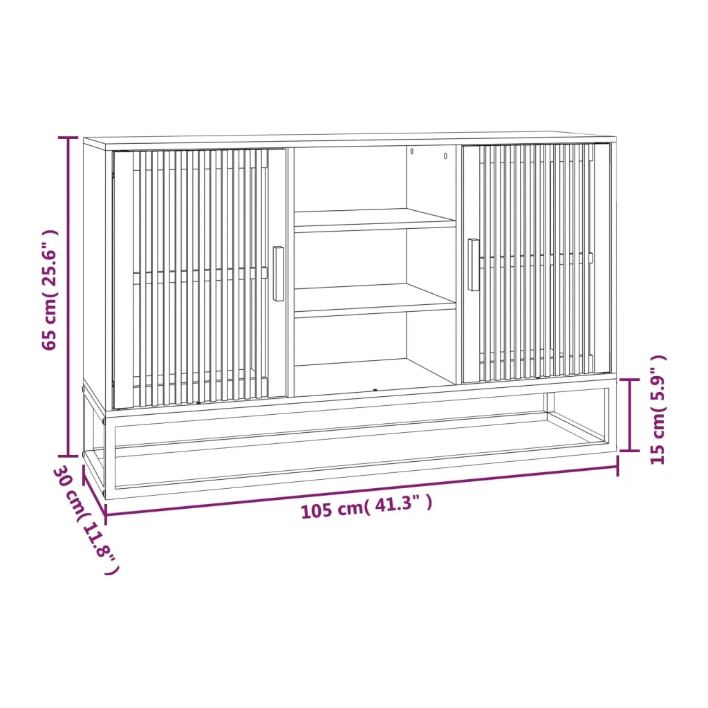 Credenza Nera 105x30x65 cm in Legno Multistrato 352119