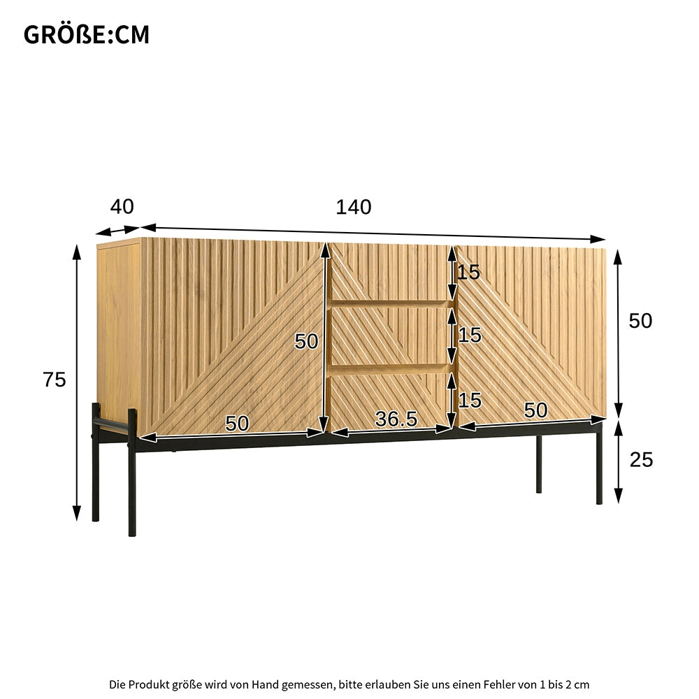 Buffet TV - Xylo - 2porte+3cassetti 140x40x75cm