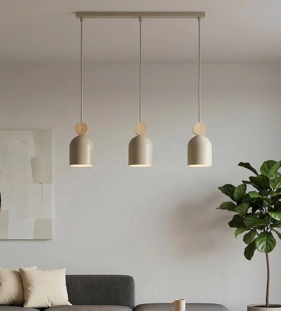 Lampada sospesa MESI japandi beige 3xGU10 Emibig