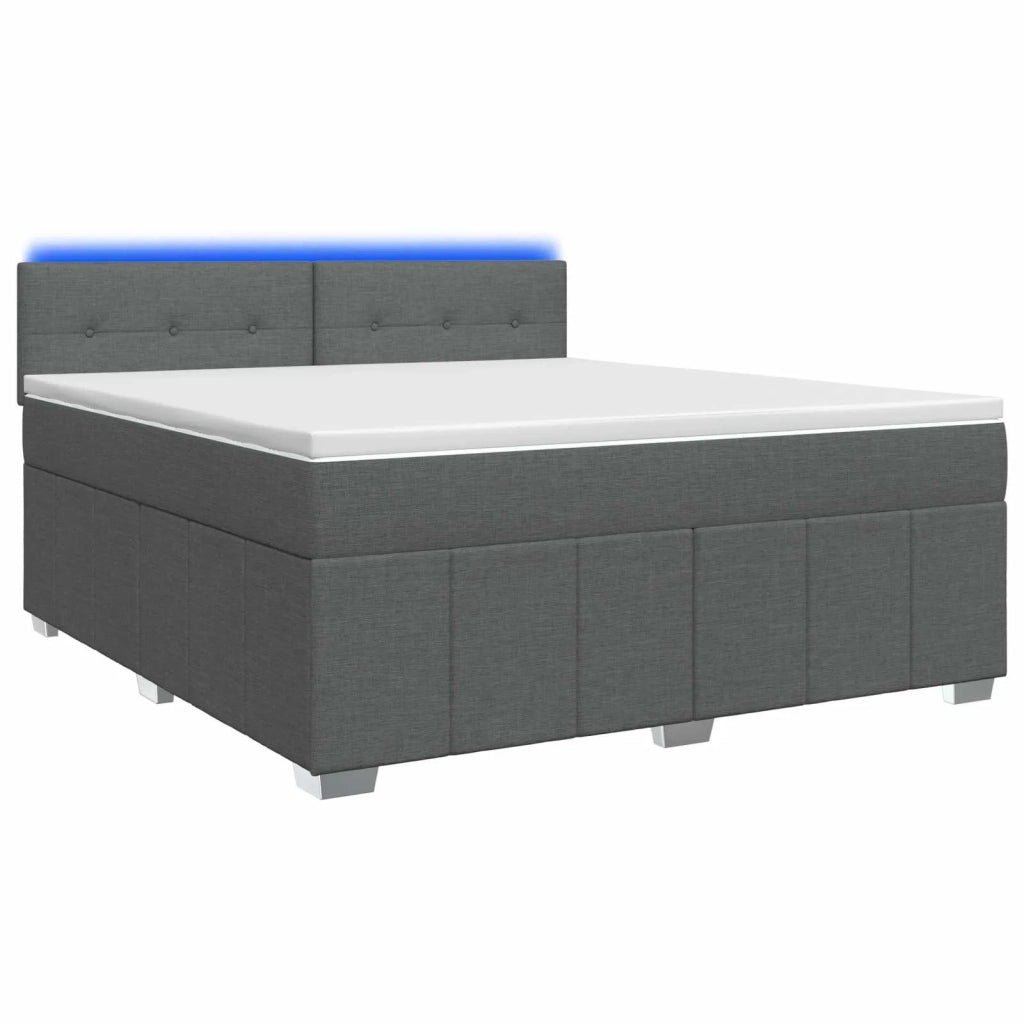 Letto box spring con materasso Grigio Scuro 140 x 190 cm 3452671