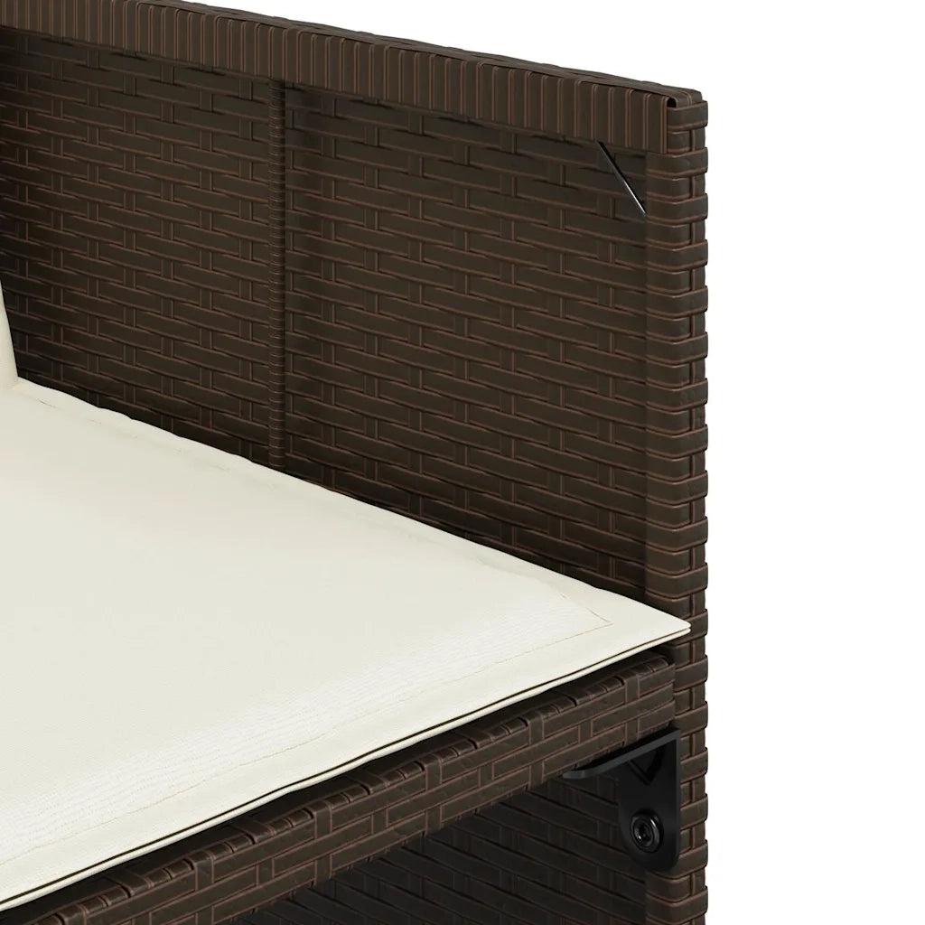 Set da Pranzo da Giardino 15 pz con Cuscini Marrone Polyrattan 3211233