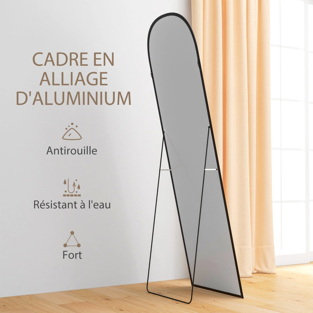 Specchio rettangolare cornice alluminio ¨C zephmum ¨C 50x161.5 cm nero
