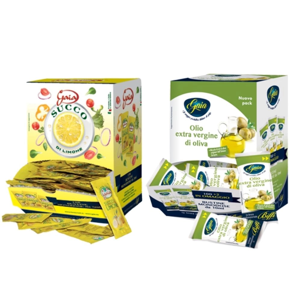 Gaia succo di limone in bustine e olio extra vergine di oliva