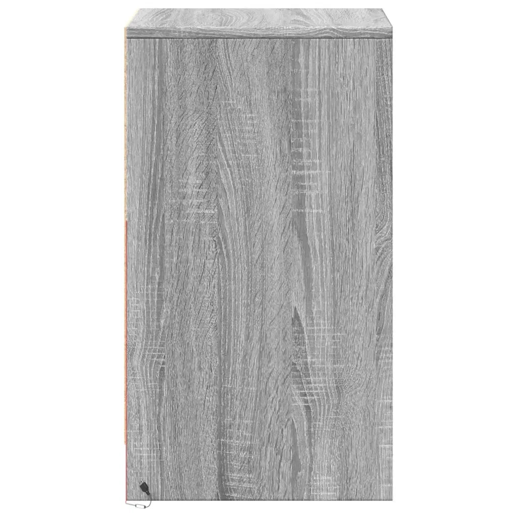 Comodino con Luci LED Grigio Sonoma in Legno Multistrato 852017