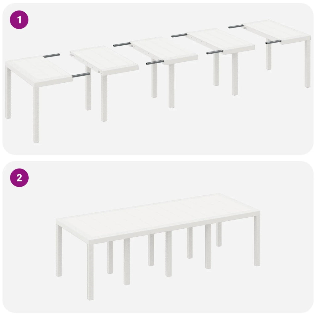 Set da Pranzo per Giardino 9 pcs Grigio chiaro Polipropilene 3378750