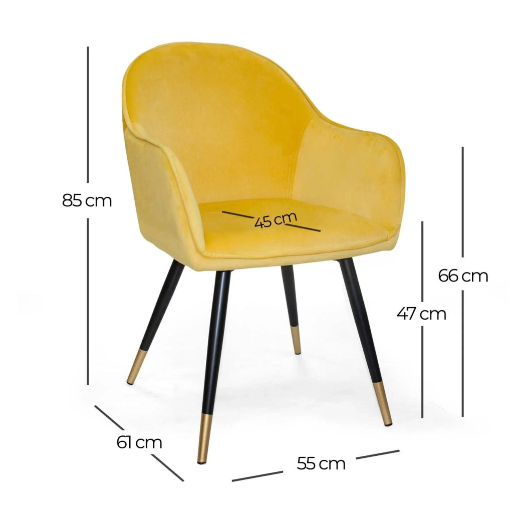 LÚZETE - SILLA GRAYSON TERCIOPELO MOSTAZA