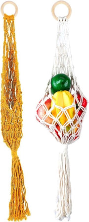 Fruithangmat a Macramé con Fili di Cotone