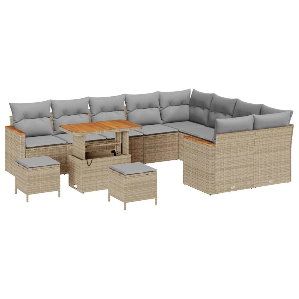 Set Divano da Giardino 12 pcs Beige polyrattan 3362957