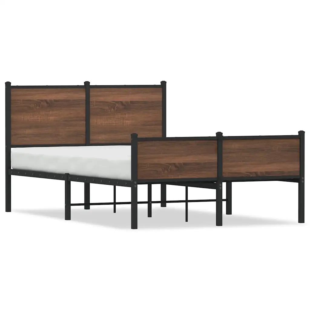 Giroletto senza Materasso-Struttura Letto in Metallo Rovere Marrone 120x200 cm 977145