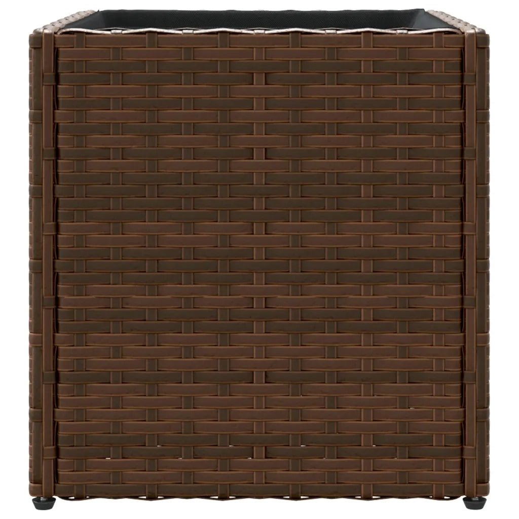 Fioriera da Giardino Marrone 36x30x32 cm in Polyrattan 366426
