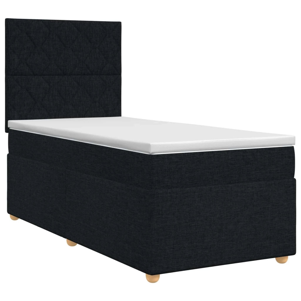 Letto box spring con materasso Nero 100 x 200 cm Tessuto 3453825