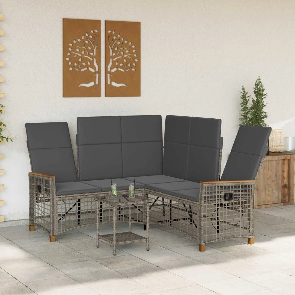 Set di Divani Recliner da Giardino Grigio e Grigio Scuro 42026824