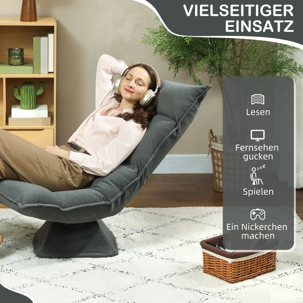 Poltrona reclinabile girevole ¨C Minimal ¨C Grigio scuro