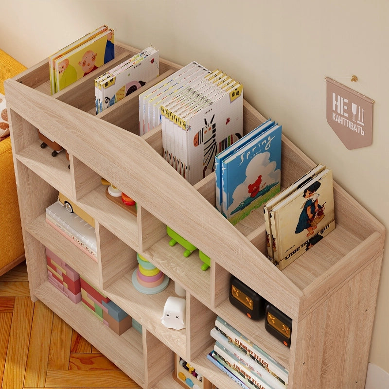 Scaffale marrone per bambini, ideale per giocattoli, libri, accessori e come organizer, con 9 scomparti