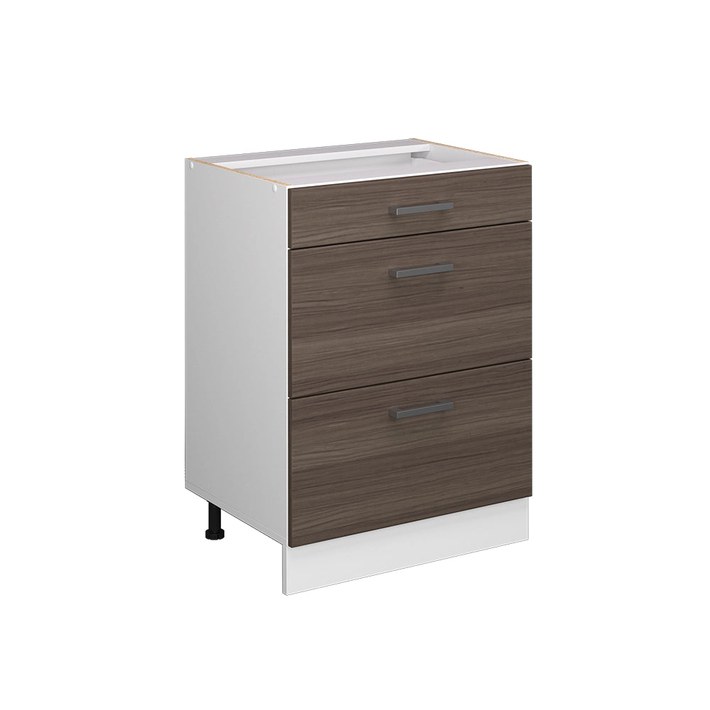 Vicco Base universale Grigio 60 cm con cassetti, senza piano di lavoro