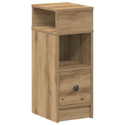 Comodino | Armadio da Notte | Mobiletto da notte con Cassetto Rovere Artigianale 25x31x66 cm