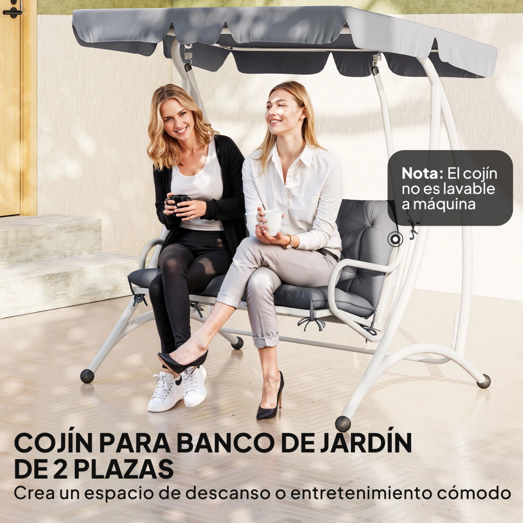 Cuscino per Panchina 2 Posti ¨C Minimal ¨C Grigio 100x98x8 cm