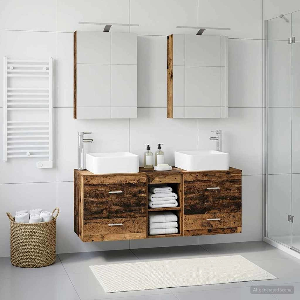 Set di mobili per il bagno 5 pz Legno antico 3406757