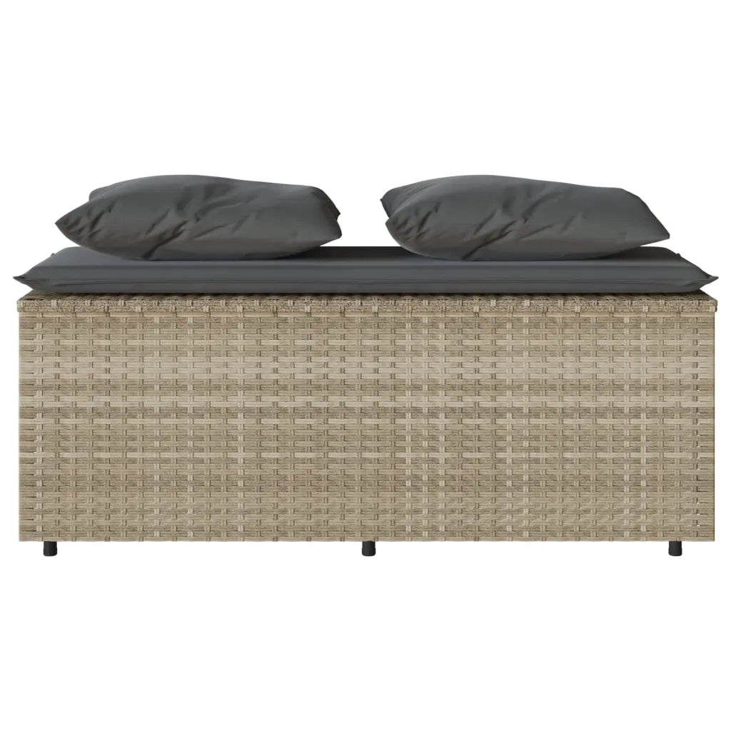 Set Pranzo da Giardino 3pz con Cuscini Grigio Chiaro Polyrattan 4003907