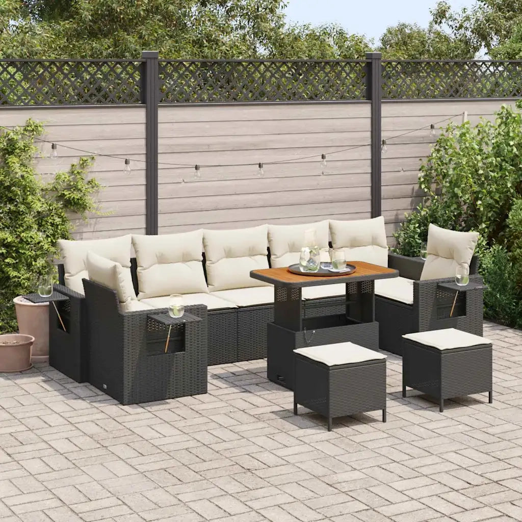 Set Divano da Giardino 10 pcs Nero polyrattan 3361730
