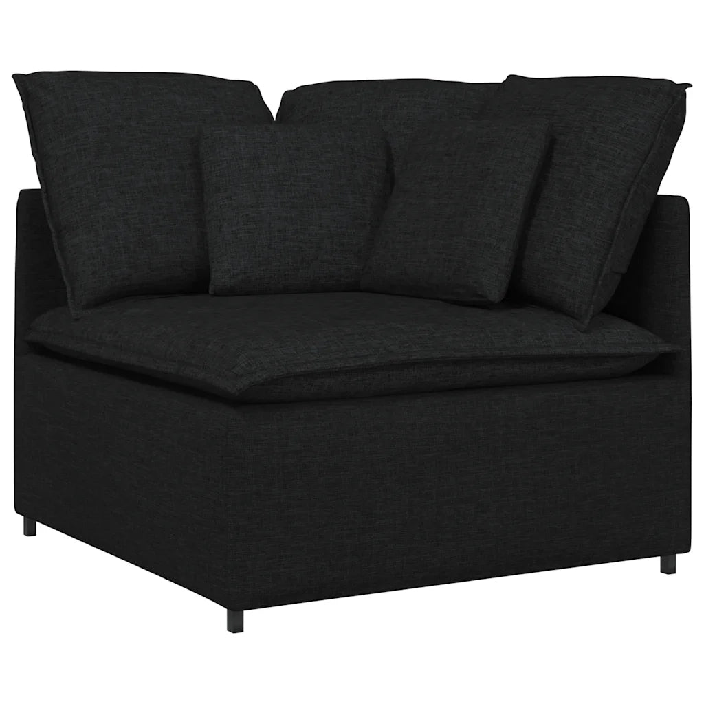 Modulo Angolare Divano Modulare con Cuscini Nero 100 cm CFW4378446