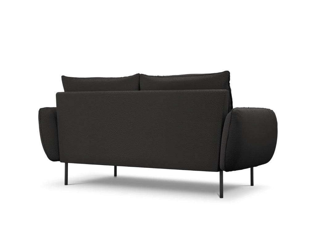 Cosmopolitan Design - Divano "Vienna" 2 posti in bouclé nero 