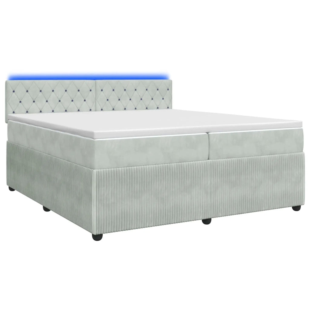 Letto box spring con materasso Grigio Chiaro 200 x 200 cm 3453203