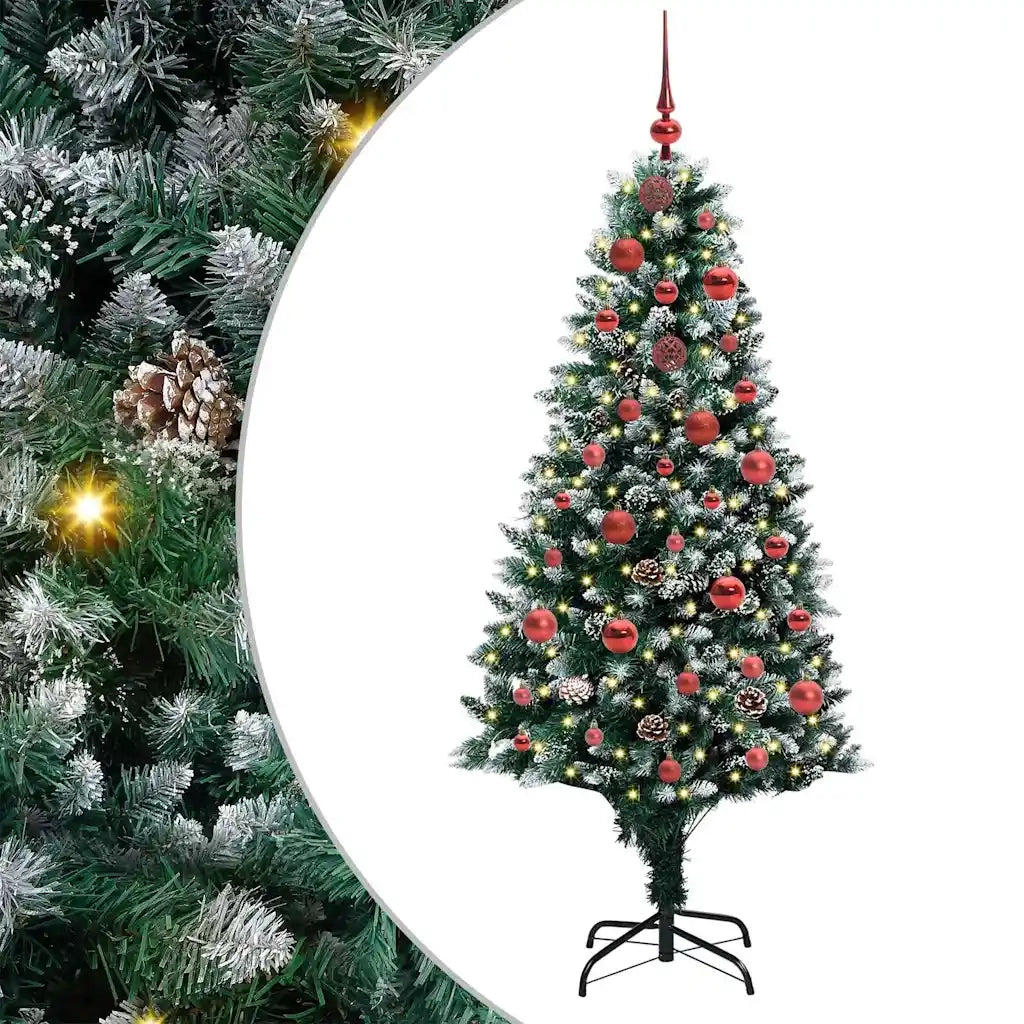 Albero di Natale artificiale con 150 LED Verde 150 cm 3396251