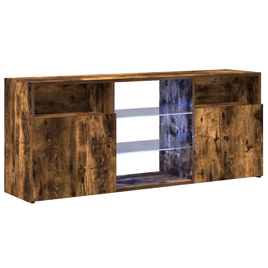 Mobile Porta TV con Luci LED Rovere Fumo 120x30x50 cm 815714